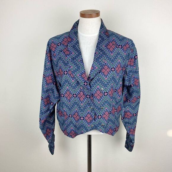 Vintage 80’s Wrangler Loud Western Geometric Jacket - Picture 1 of 6